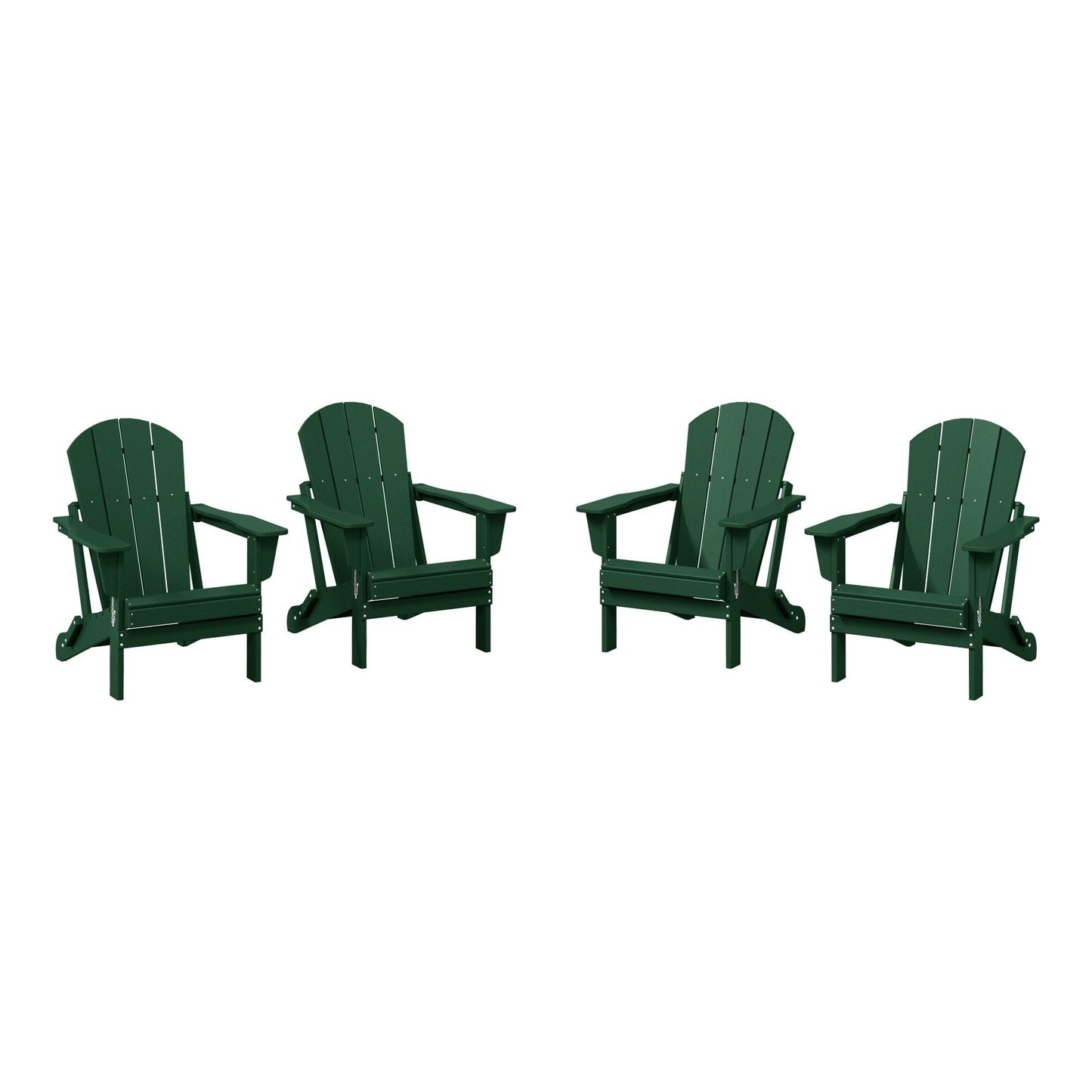 Chaises de jardin pliantes Adirondack Polytrends Laguna résistantes aux intempéries (lot de 4)