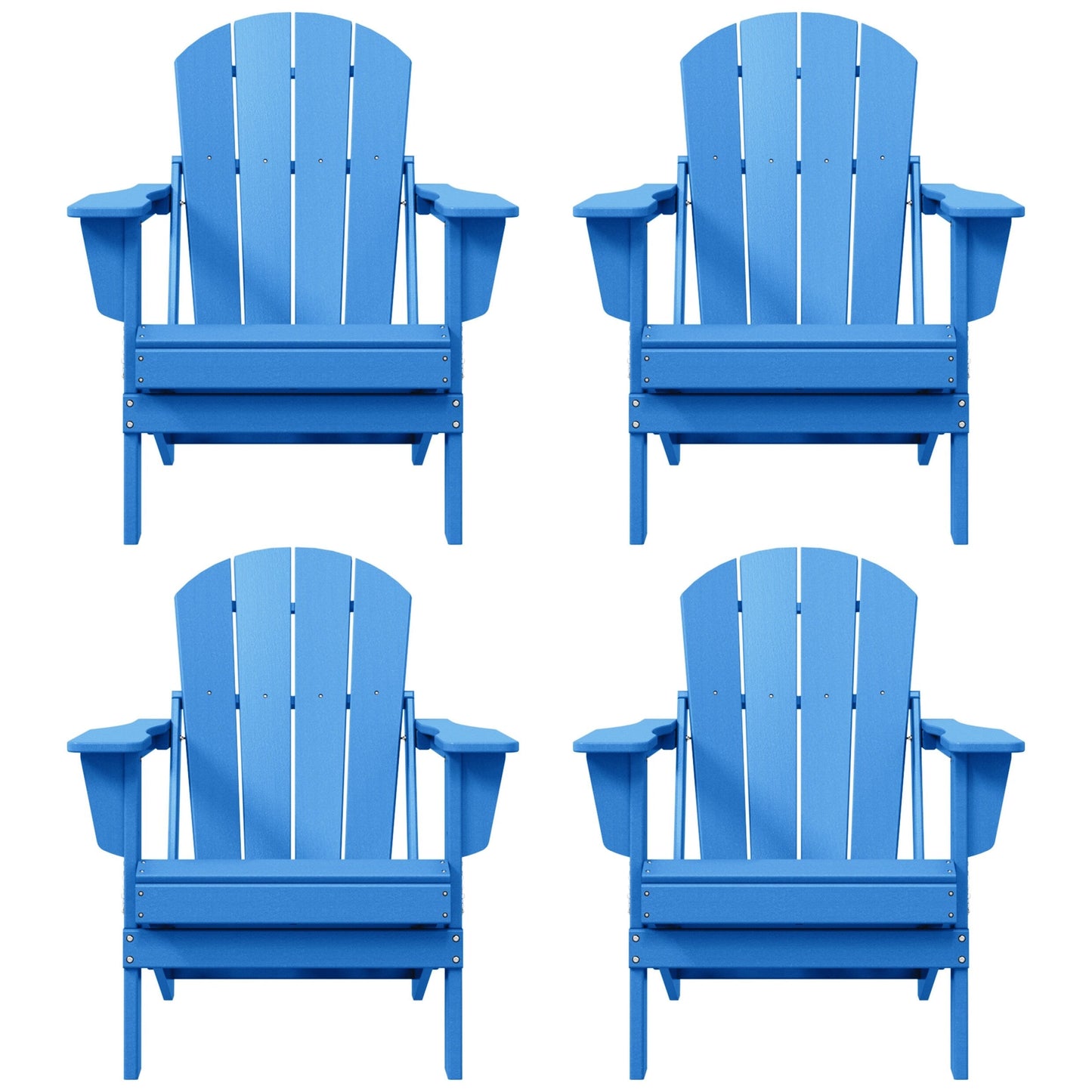Chaises de jardin pliantes Adirondack Polytrends Laguna résistantes aux intempéries (lot de 4)