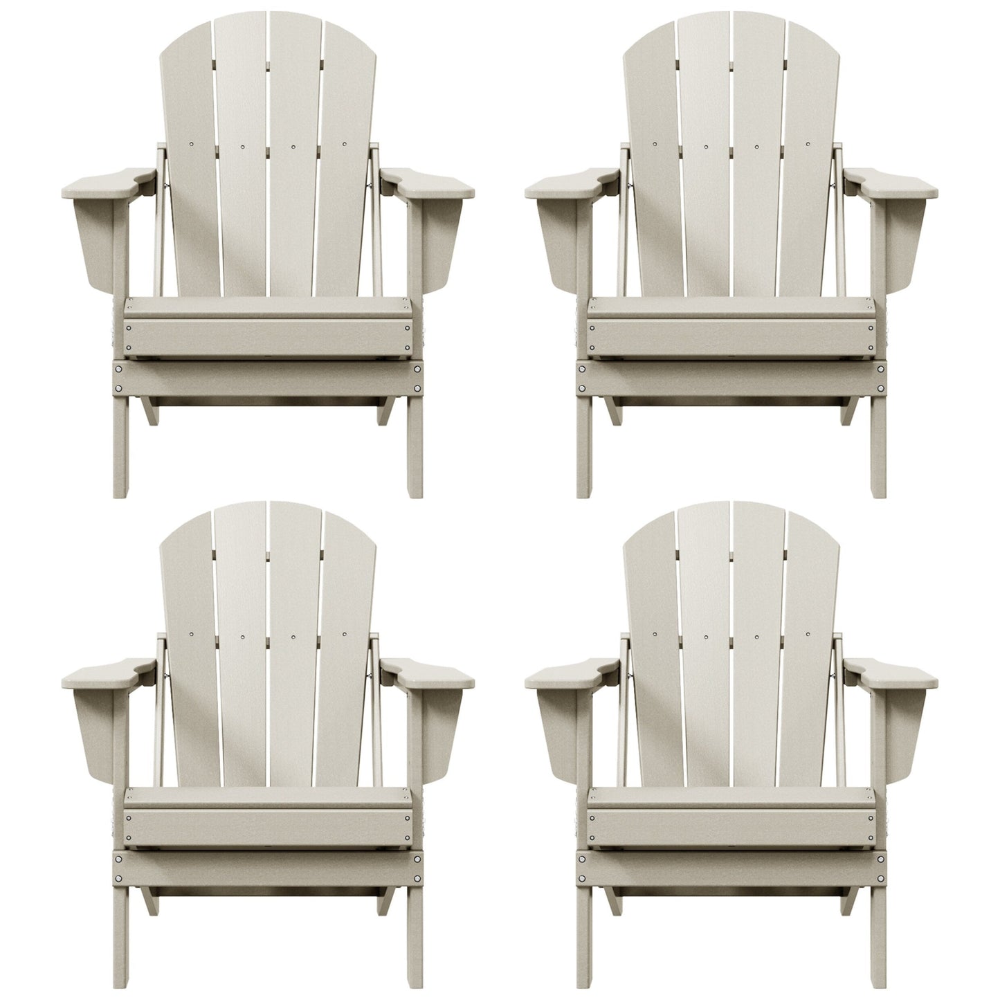 Chaises de jardin pliantes Adirondack Polytrends Laguna résistantes aux intempéries (lot de 4)
