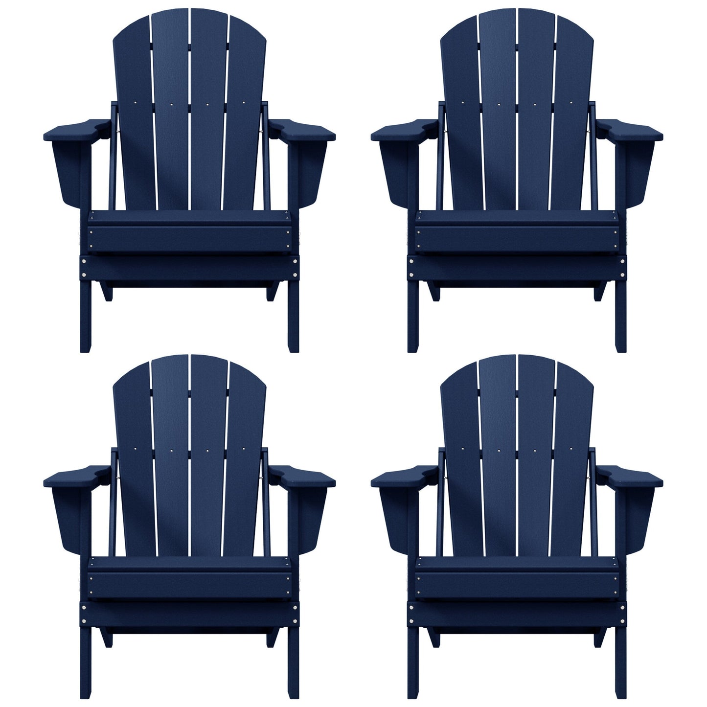 Chaises de jardin pliantes Adirondack Polytrends Laguna résistantes aux intempéries (lot de 4)