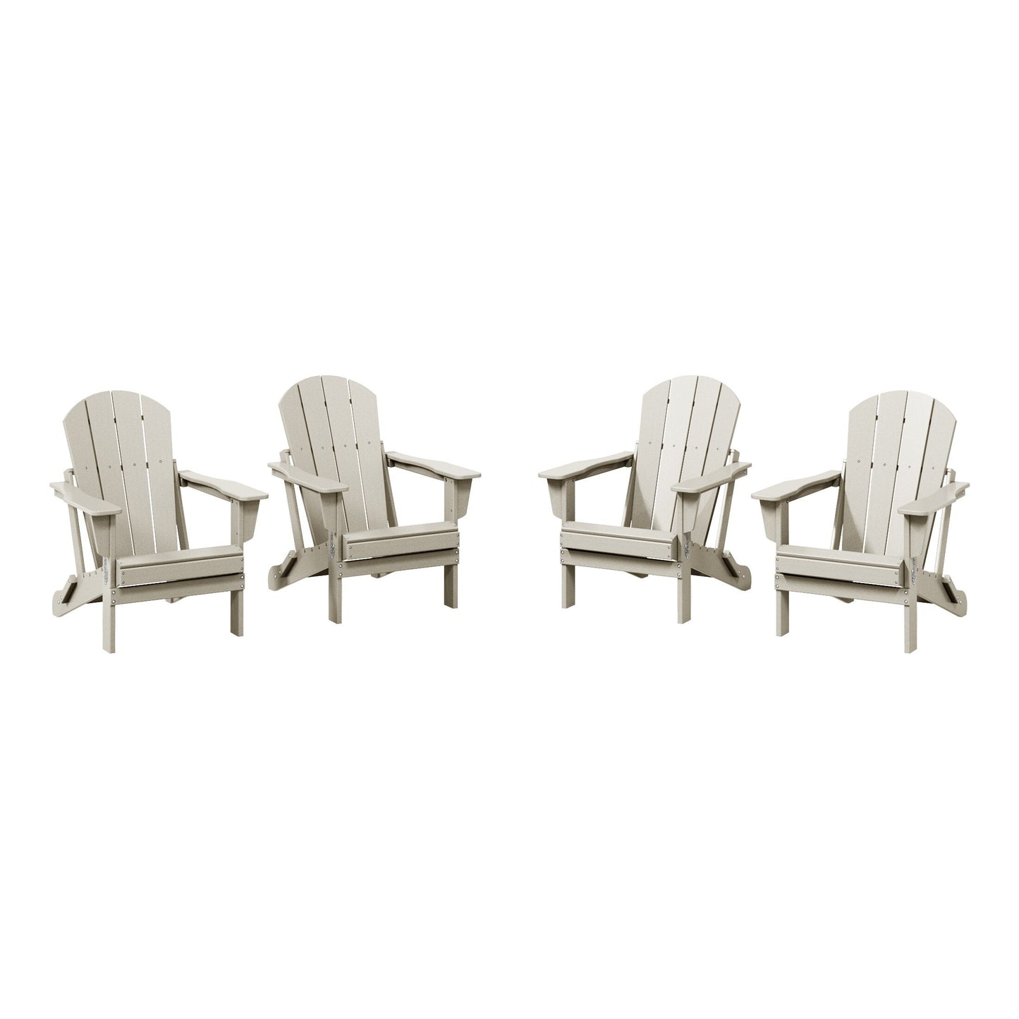 Chaises de jardin pliantes Adirondack Polytrends Laguna résistantes aux intempéries (lot de 4)