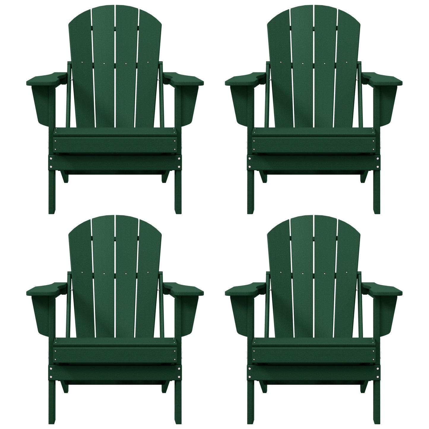 Chaises de jardin pliantes Adirondack Polytrends Laguna résistantes aux intempéries (lot de 4)
