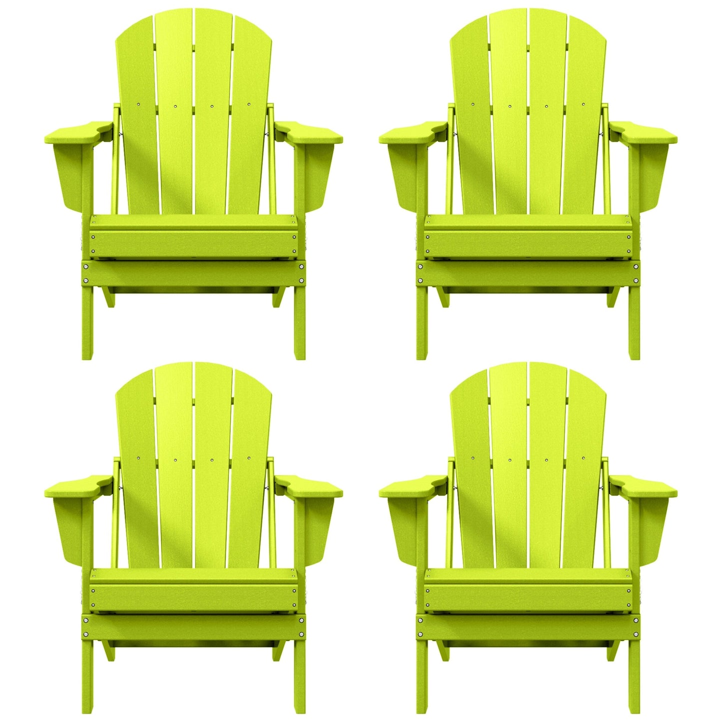 Chaises de jardin pliantes Adirondack Polytrends Laguna résistantes aux intempéries (lot de 4)