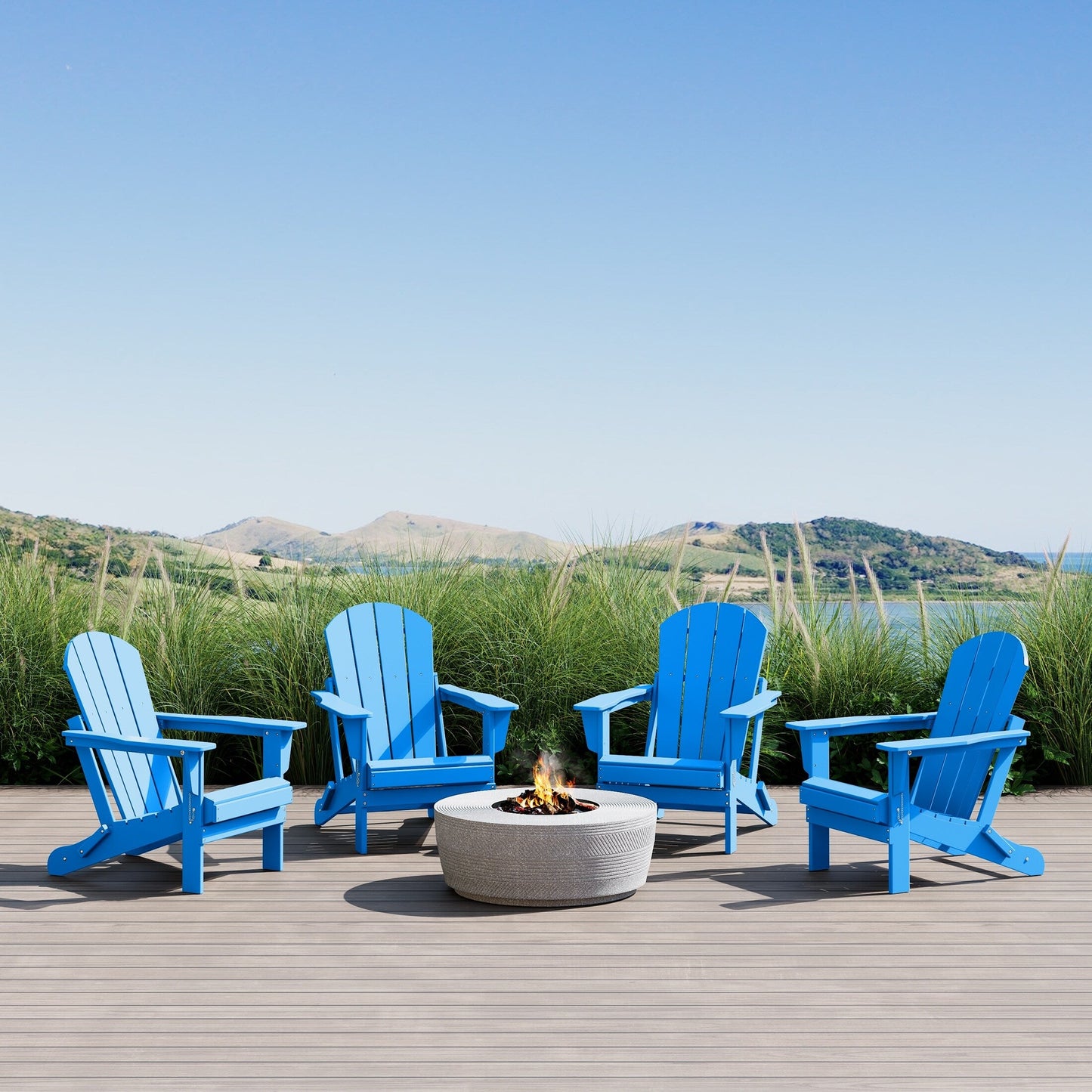 Chaises de jardin pliantes Adirondack Polytrends Laguna résistantes aux intempéries (lot de 4)