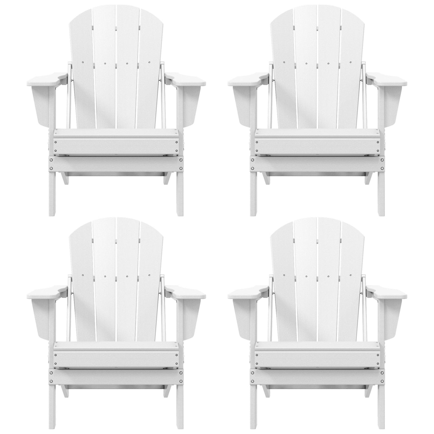 Chaises de jardin pliantes Adirondack Polytrends Laguna résistantes aux intempéries (lot de 4)