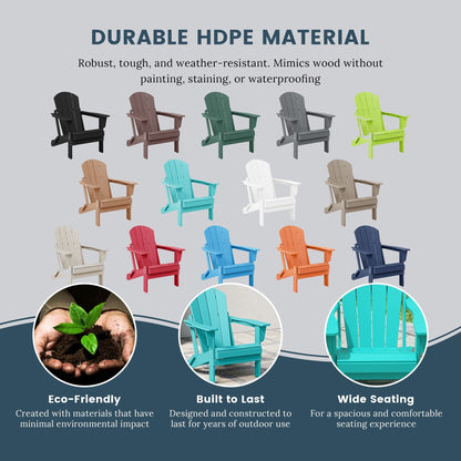 Chaises de jardin pliantes Adirondack Polytrends Laguna résistantes aux intempéries (lot de 4)