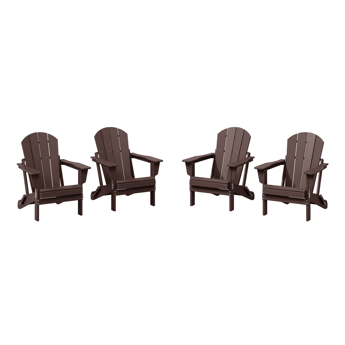 Chaises de jardin pliantes Adirondack Polytrends Laguna résistantes aux intempéries (lot de 4)