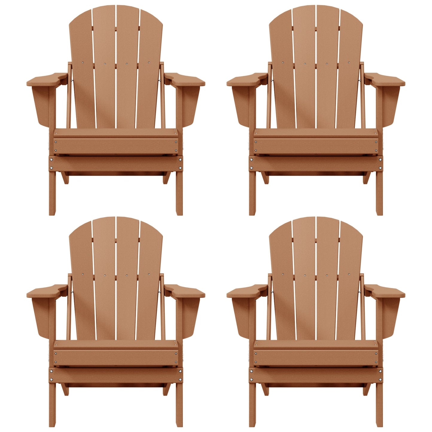 Chaises de jardin pliantes Adirondack Polytrends Laguna résistantes aux intempéries (lot de 4)