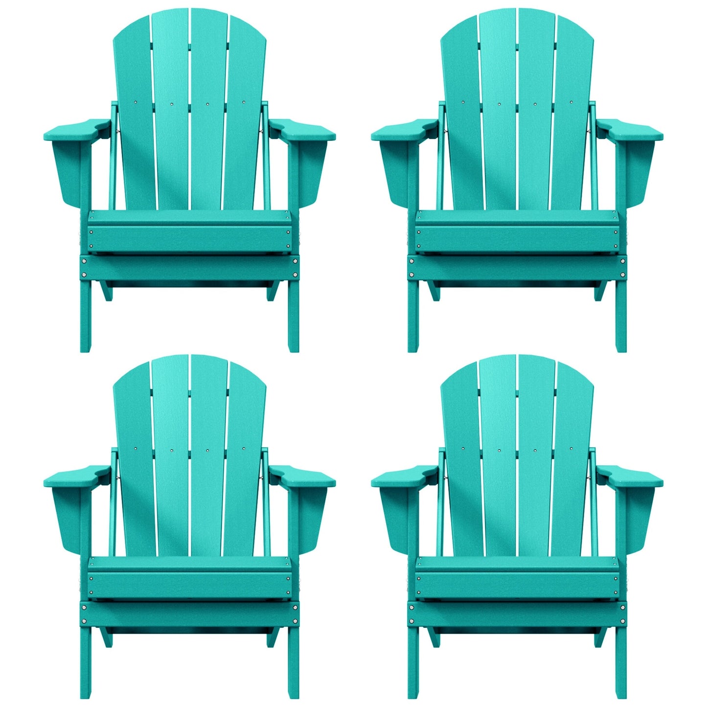 Chaises de jardin pliantes Adirondack Polytrends Laguna résistantes aux intempéries (lot de 4)