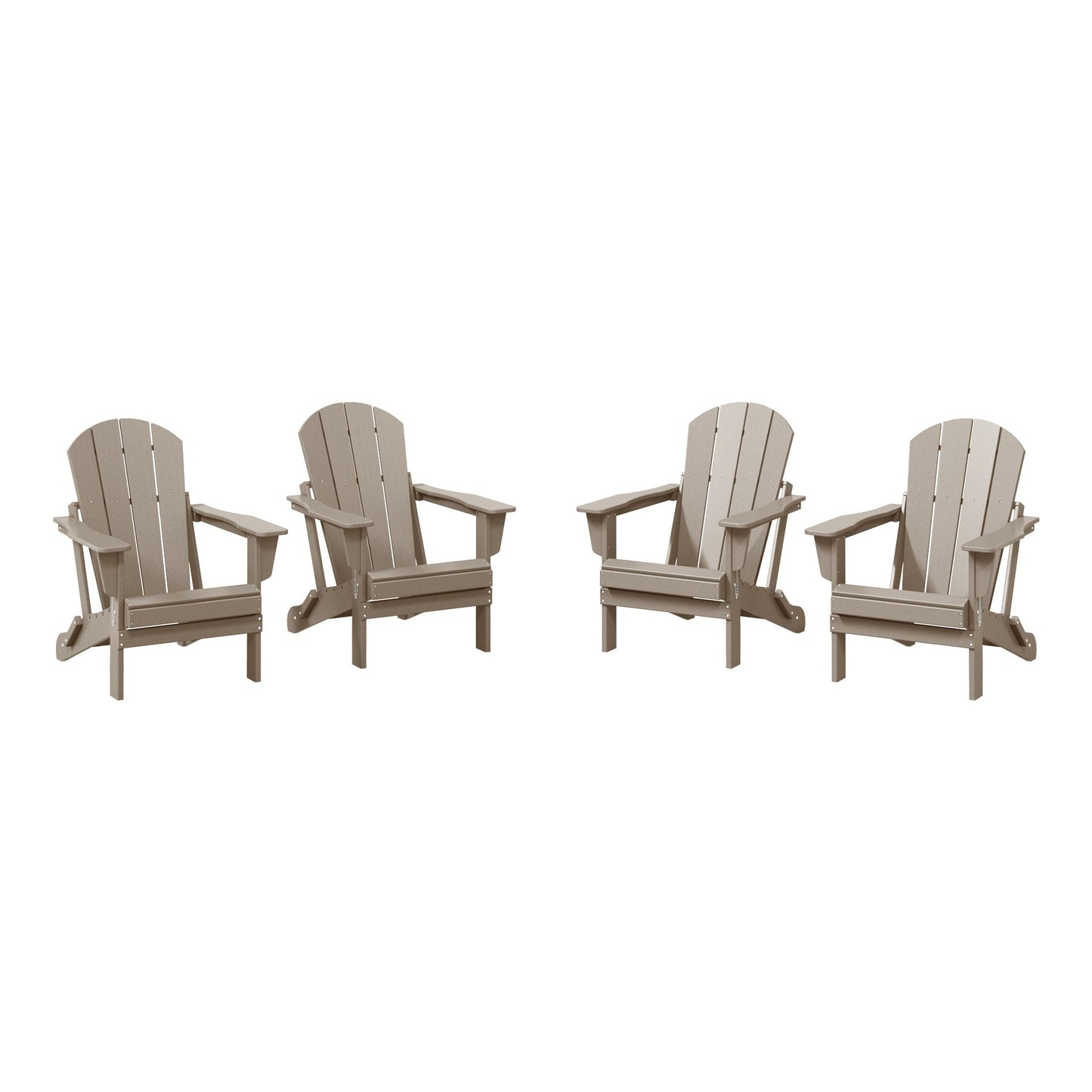 Chaises de jardin pliantes Adirondack Polytrends Laguna résistantes aux intempéries (lot de 4)