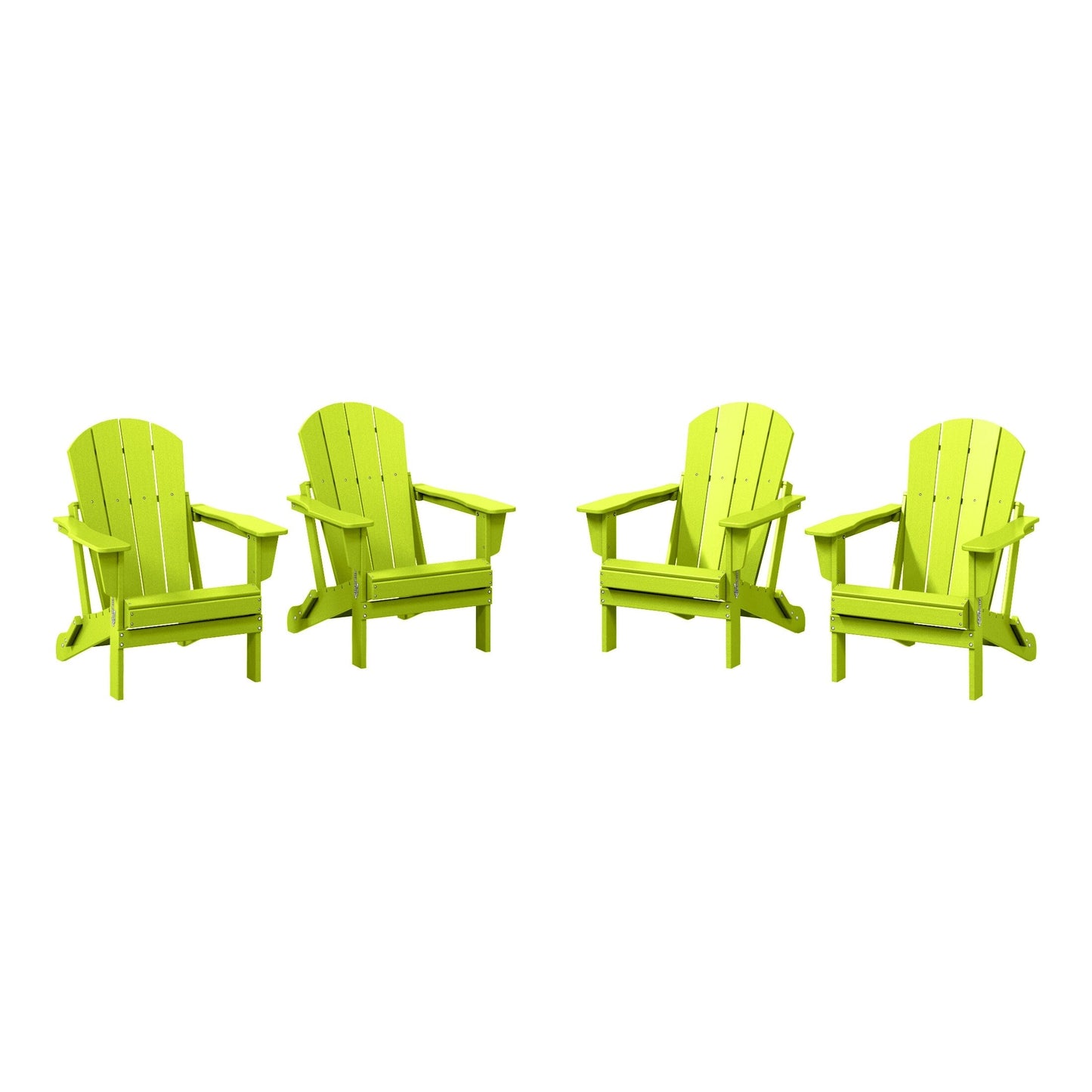 Chaises de jardin pliantes Adirondack Polytrends Laguna résistantes aux intempéries (lot de 4)