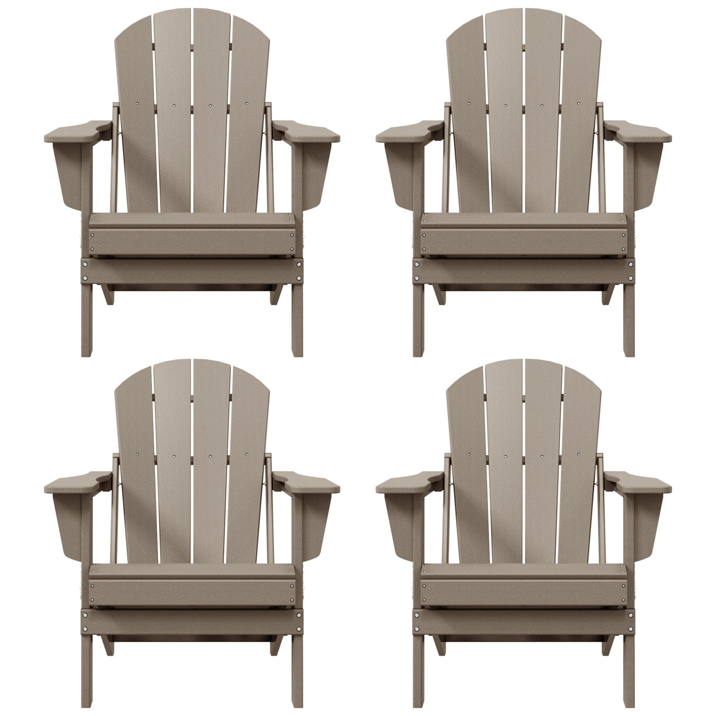 Chaises de jardin pliantes Adirondack Polytrends Laguna résistantes aux intempéries (lot de 4)