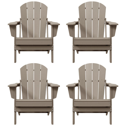 Chaises de jardin pliantes Adirondack Polytrends Laguna résistantes aux intempéries (lot de 4)