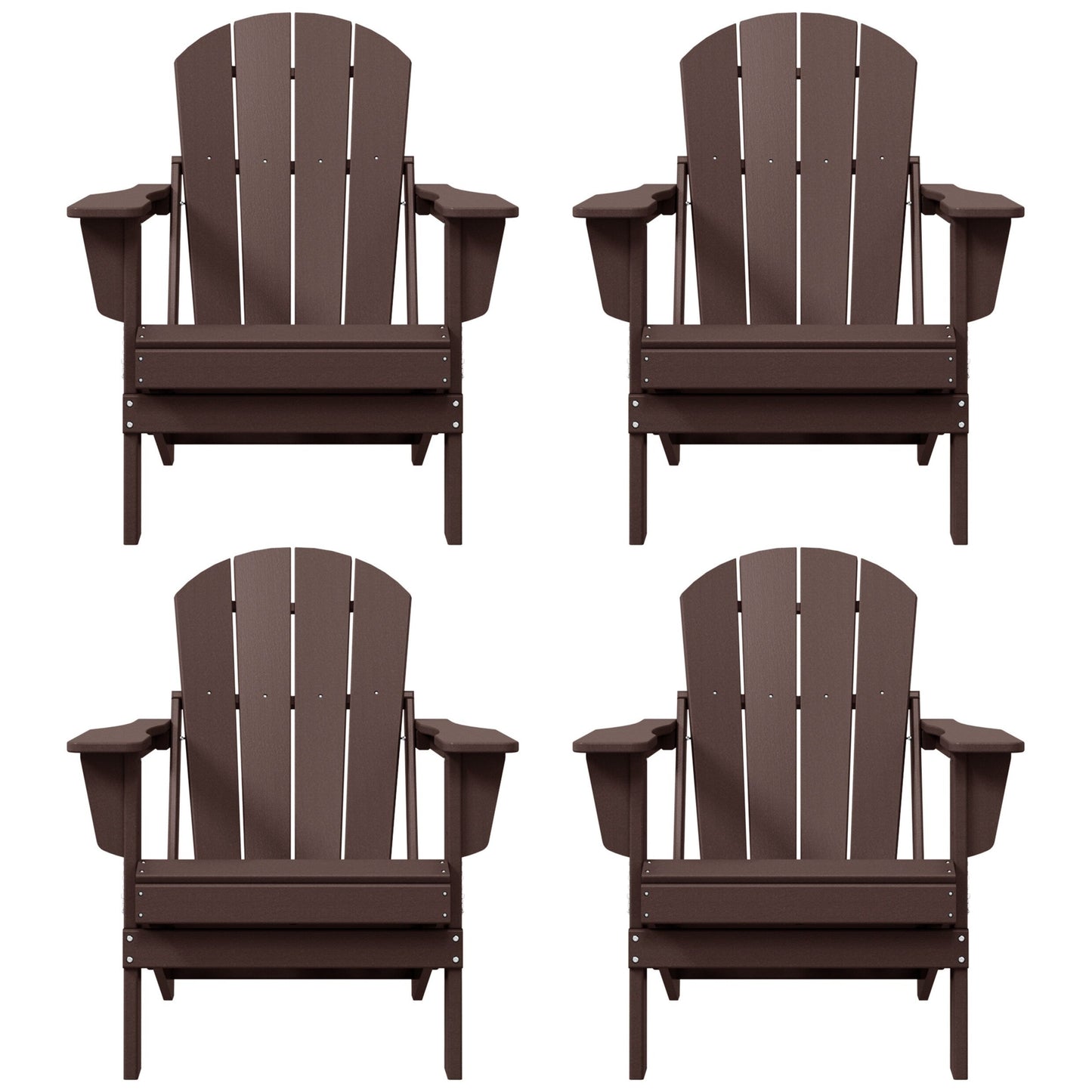 Chaises de jardin pliantes Adirondack Polytrends Laguna résistantes aux intempéries (lot de 4)
