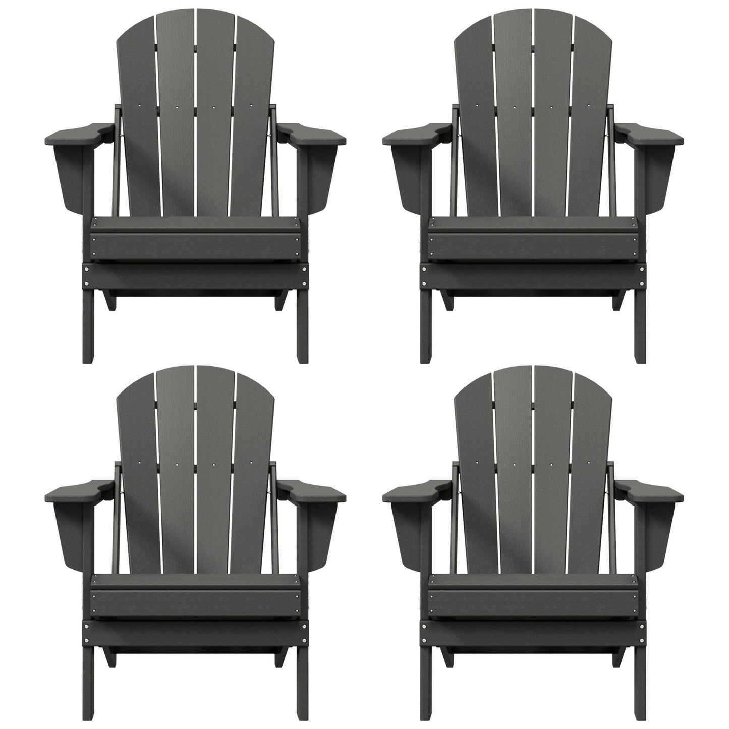 Chaises de jardin pliantes Adirondack Polytrends Laguna résistantes aux intempéries (lot de 4)
