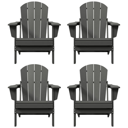 Chaises de jardin pliantes Adirondack Polytrends Laguna résistantes aux intempéries (lot de 4)