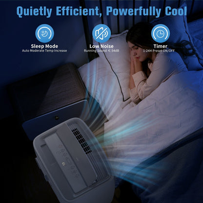 Climatiseur portable avec chauffage – 12000 BTU de refroidissement et 10000 BTU de chauffage pour les pièces jusqu'à 700 pieds carrés.