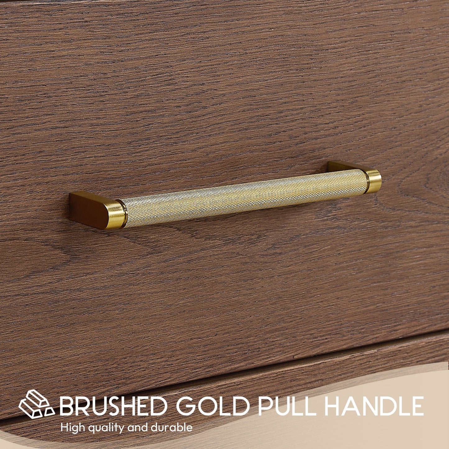 Meuble-lavabo Porto avec plan de toilette en pierre de quartz blanche, sans miroir.