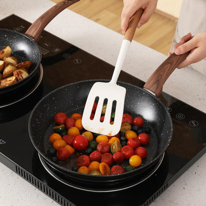 Ensemble de casseroles et poêles antiadhésives, ensemble de cuisine en céramique avec motifs, ensemble de cuisine à induction avec poêles, cocotte avec couvercles