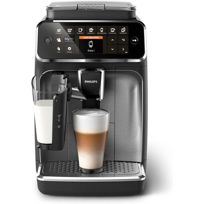Machine à expresso haut de gamme, 12 cafés chauds/froids, système LatteGo, broyeur céramique, noir chromé