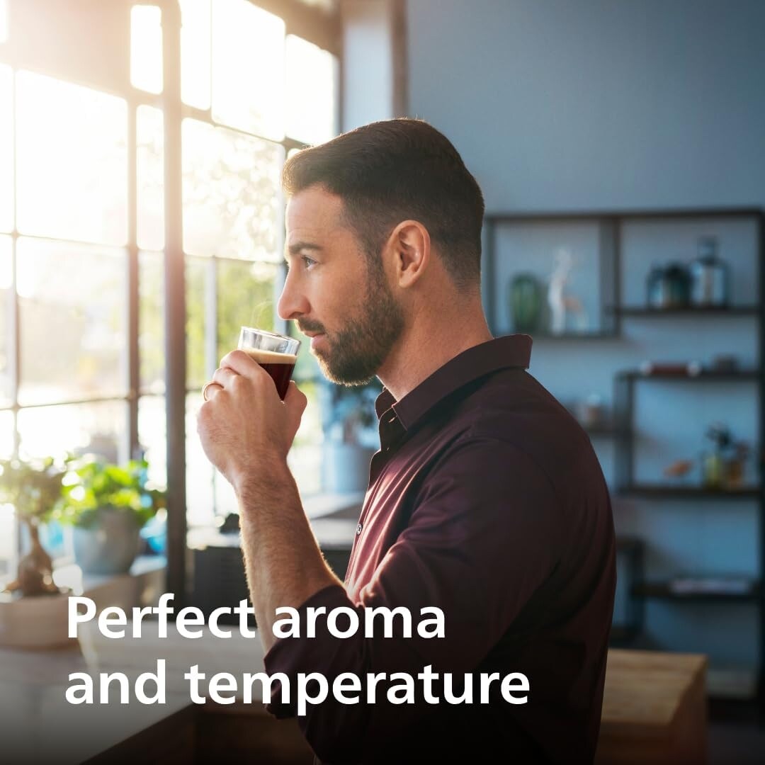 Machine à expresso haut de gamme, 12 cafés chauds/froids, système LatteGo, broyeur céramique, noir chromé