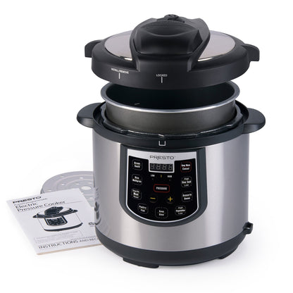Casserole à pression électrique 6 Qt Presto 02141 Plus mijoteuse programmable, Argent