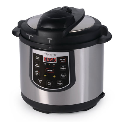 Casserole à pression électrique 6 Qt Presto 02141 Plus mijoteuse programmable, Argent