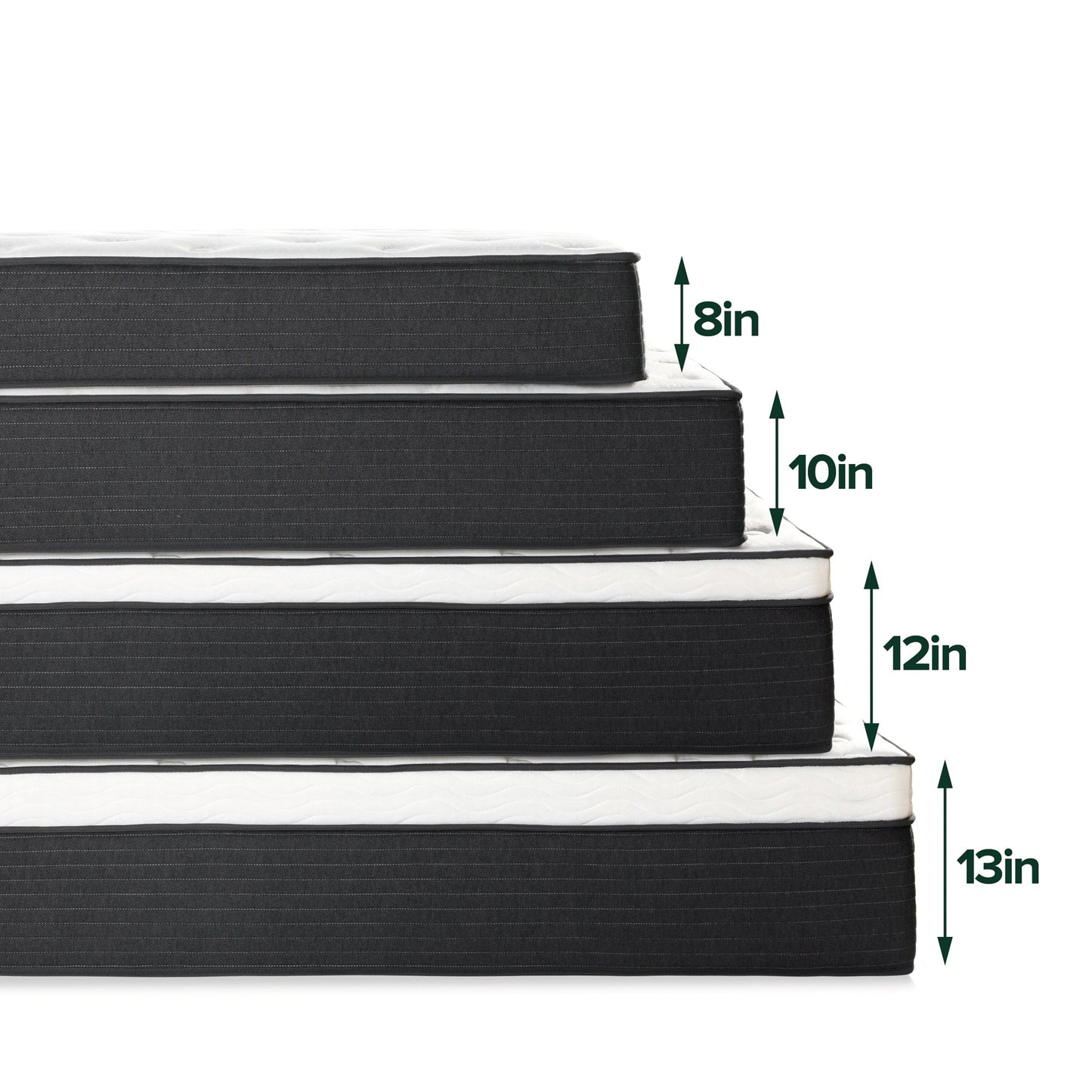 Matelas hybride à ressorts ensachés Priage by ZINUS 8 pouces Comfort Essential