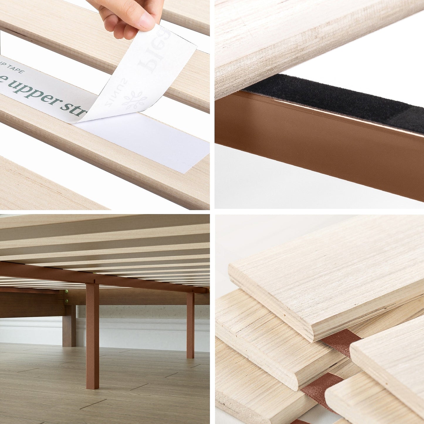 Priage, lit-plateforme en bois de pin rustique de luxe de ZINUS