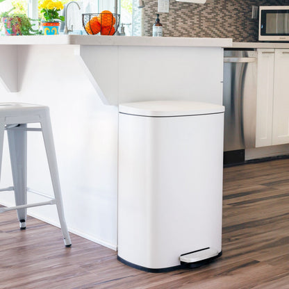 Qualiazero, poubelle à pédale rectangulaire de 13,2 gallons + deux poubelles rectangulaires de 1,3 gallon - Pack familial