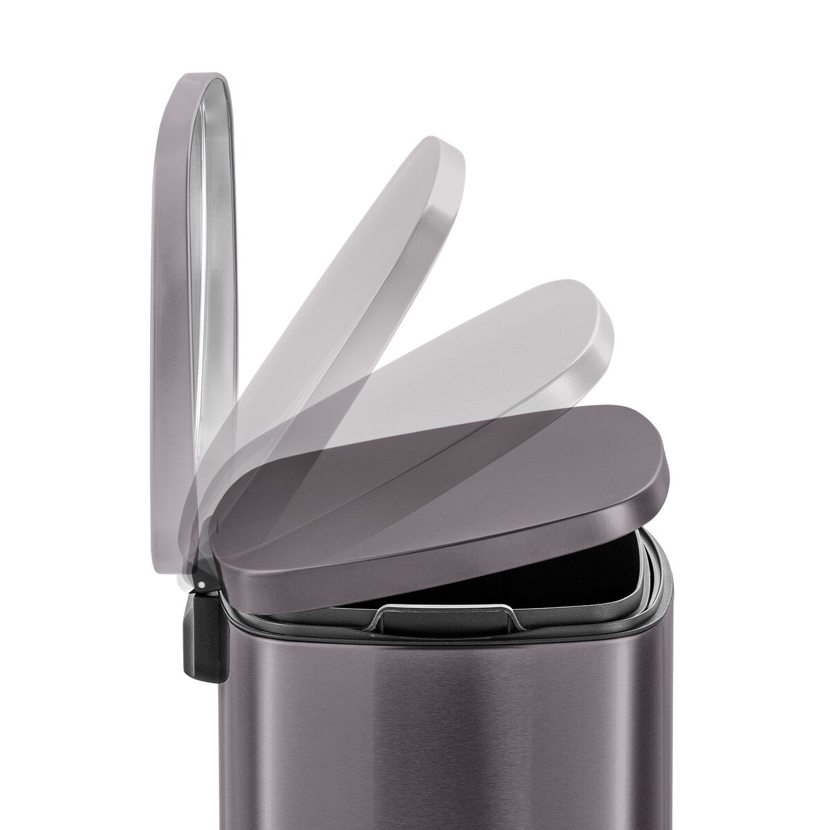 Qualiazero, poubelle à pédale rectangulaire de 13,2 gallons + deux poubelles rectangulaires de 1,3 gallon - Pack familial