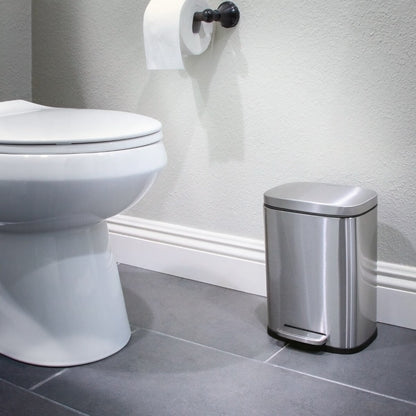 Qualiazero, poubelle à pédale rectangulaire de 13,2 gallons + deux poubelles rectangulaires de 1,3 gallon - Pack familial