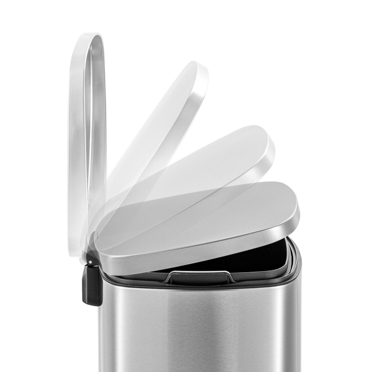 Qualiazero, poubelle à pédale rectangulaire de 13,2 gallons + deux poubelles rectangulaires de 1,3 gallon - Pack familial