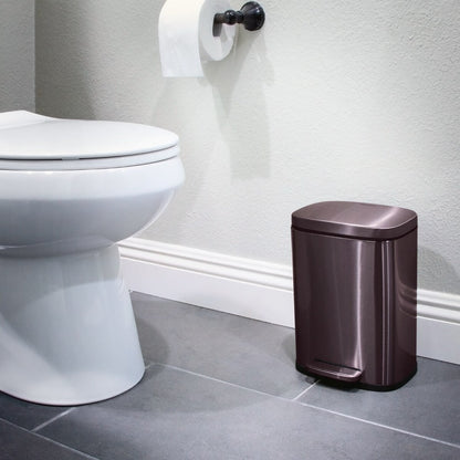 Qualiazero, poubelle à pédale rectangulaire de 13,2 gallons + deux poubelles rectangulaires de 1,3 gallon - Pack familial