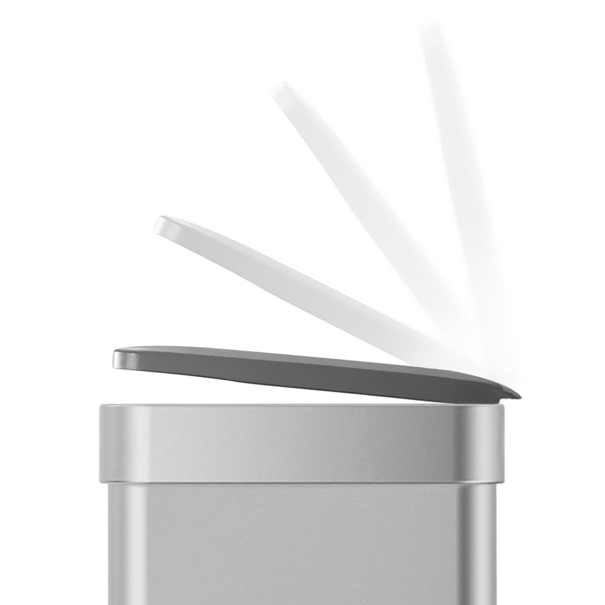 Qualiazero Poubelle de recyclage rectangulaire à ouverture par le pied, 16 gallons (8 gallons pour la partie double) - Acier inoxydable