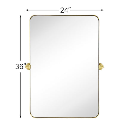 TEHOME Jonathan Miroir mural rectangulaire pivotant et inclinable en métal