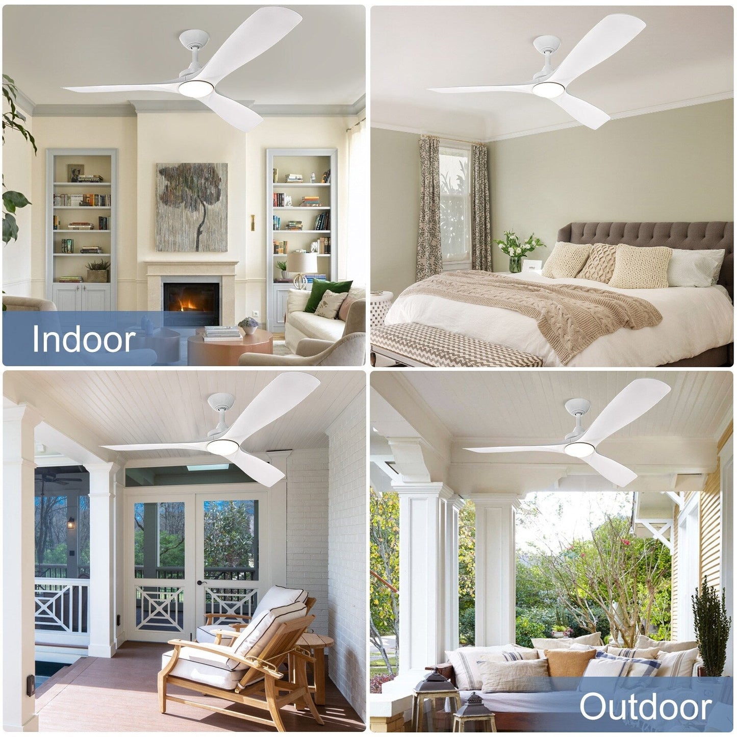 Ventilateur de plafond à télécommande avec éclairage, à montage encastré