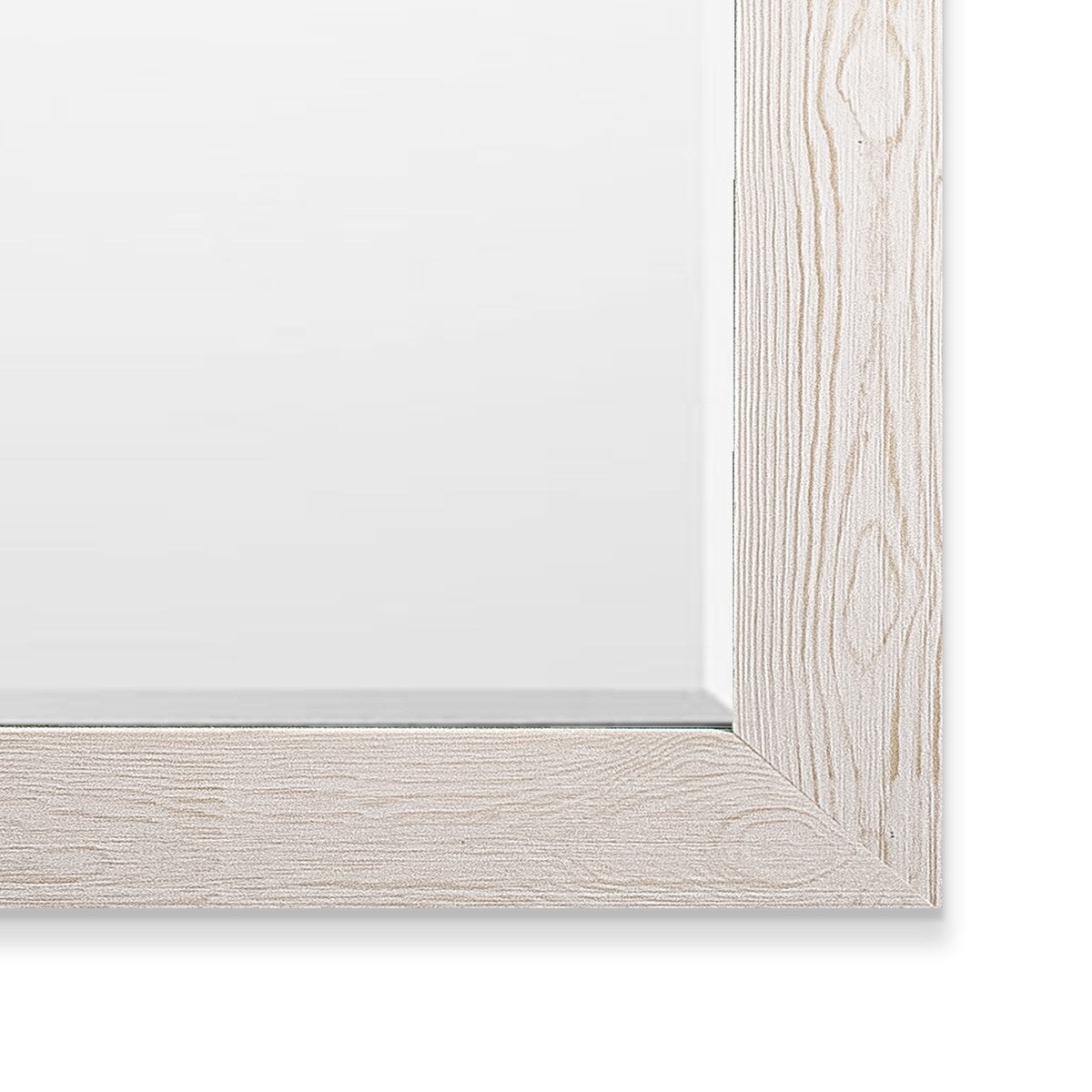 Grand miroir en bois de récupération - Blanc vieilli - 62X27