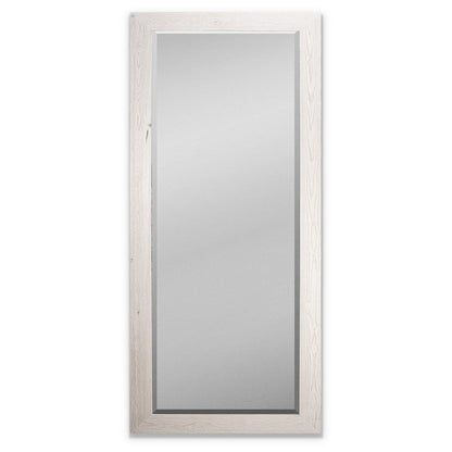 Grand miroir en bois de récupération - Blanc vieilli - 62X27