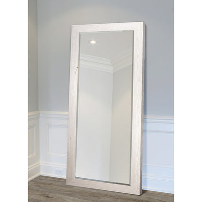 Grand miroir en bois de récupération - Blanc vieilli - 62X27