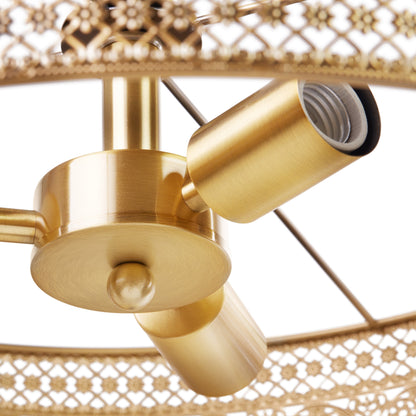 Luminaire suspendu River of Goods Bryar en laiton et cristal, 23,5 W, 3 lumières - 23,5 x 23,5 x 61,5