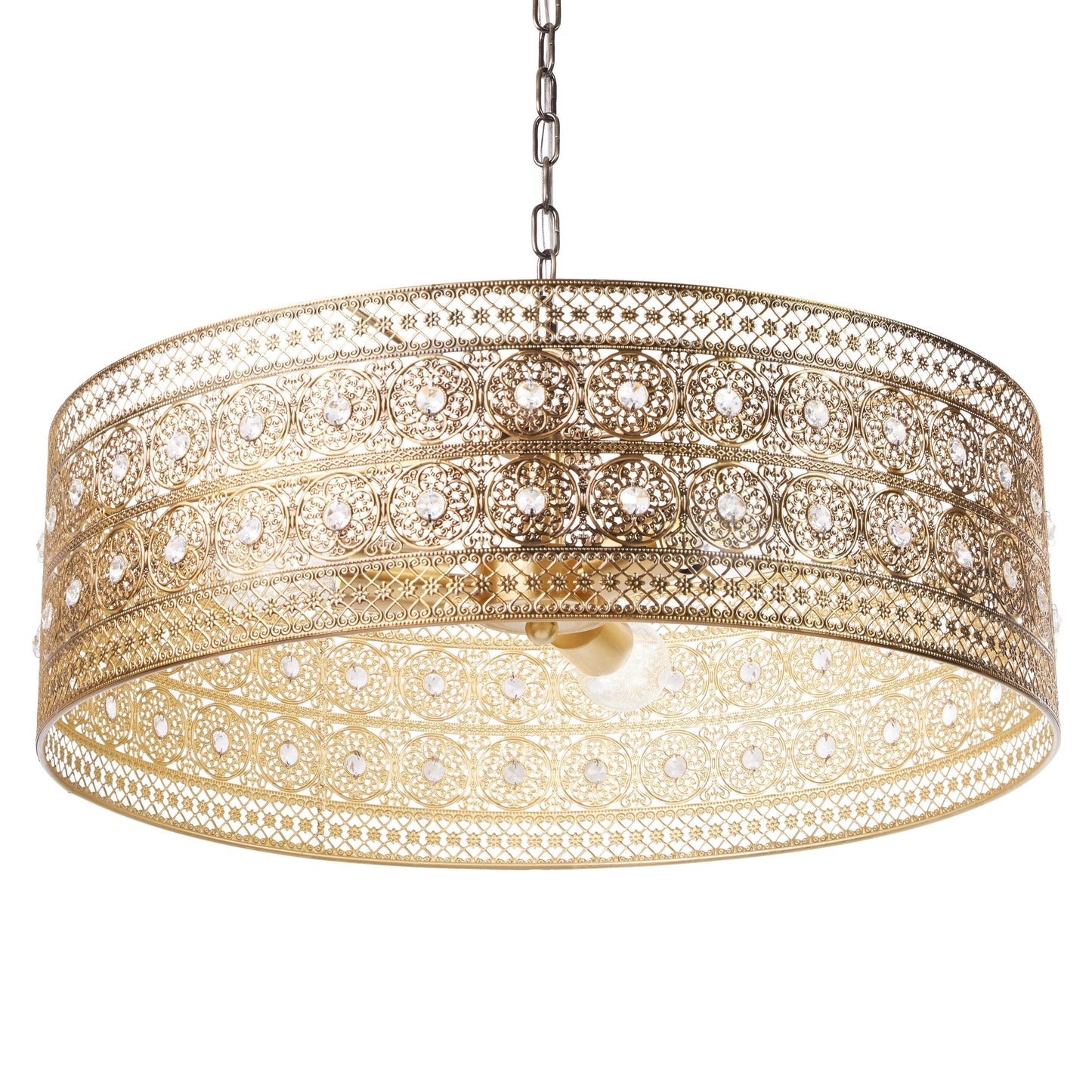 Luminaire suspendu River of Goods Bryar en laiton et cristal, 23,5 W, 3 lumières - 23,5 x 23,5 x 61,5