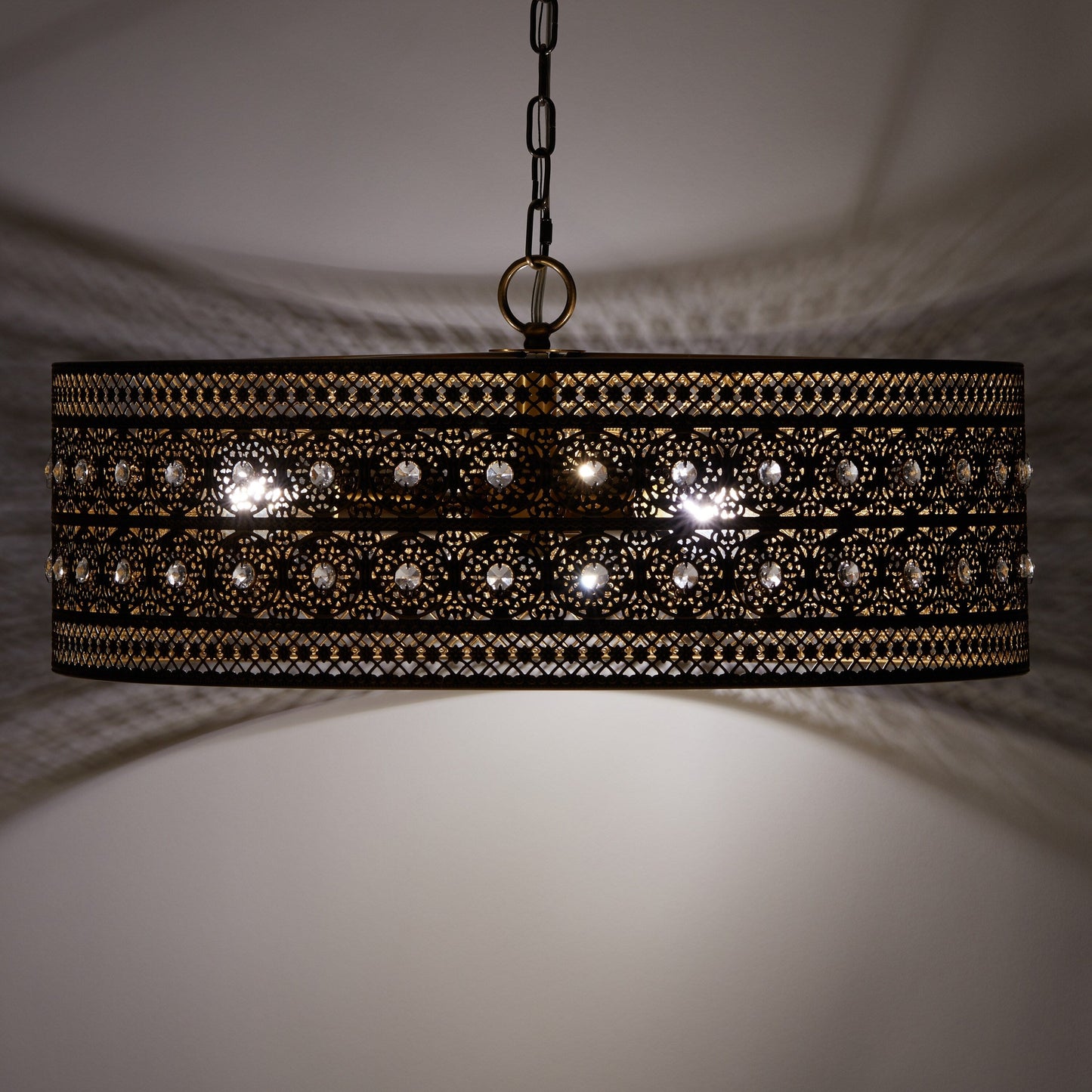 Luminaire suspendu River of Goods Bryar en laiton et cristal, 23,5 W, 3 lumières - 23,5 x 23,5 x 61,5
