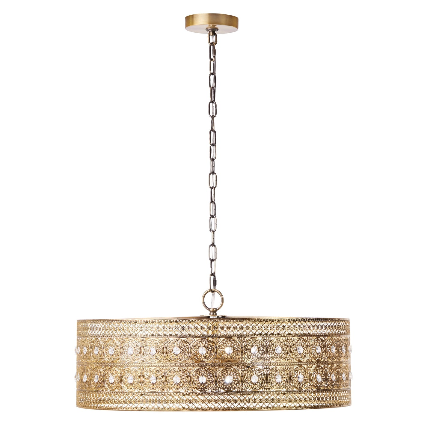Luminaire suspendu River of Goods Bryar en laiton et cristal, 23,5 W, 3 lumières - 23,5 x 23,5 x 61,5