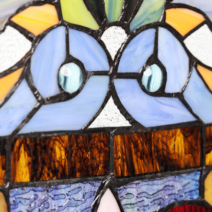 Panneau de fenêtre en verre dépoli à motifs de fleur de lis de style victorien de River of Goods - 24,1 cm (L) x 0,6 cm (l) x 91,4 cm (H)