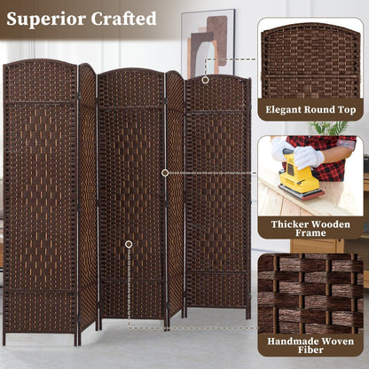 Paravent de séparation de pièce, hauteur 1,8 m, en fibre tressée, pliable, pour plus d'intimité.
