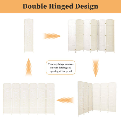 Paravent de séparation de pièce, hauteur 1,8 m, en fibre tressée, pliable, pour plus d'intimité.