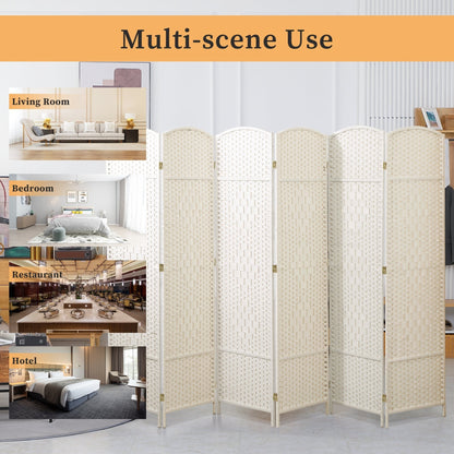 Paravent de séparation de pièce, hauteur 1,8 m, en fibre tressée, pliable, pour plus d'intimité.
