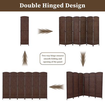 Paravent de séparation de pièce, hauteur 1,8 m, en fibre tressée, pliable, pour plus d'intimité.