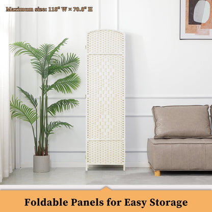 Paravent de séparation de pièce, hauteur 1,8 m, en fibre tressée, pliable, pour plus d'intimité.